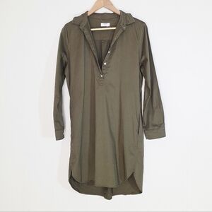 Untuckit Green 1/4 Button Up Collared Long Sleeves Women's T-Shirt Dress Size L